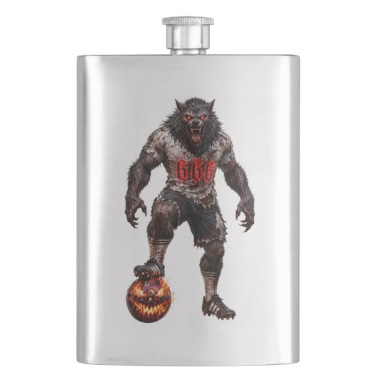 Werewolf-voetbalspeler Halloween-horror kunst Flacon (Voorkant)