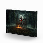 Werewolf-voetbalspeler Halloween-horror kunst Fotoblokken (Rechts)