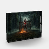 Werewolf-voetbalspeler Halloween-horror kunst Fotoblokken (Links)