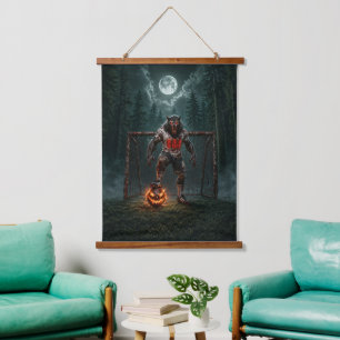 Werewolf Voetbalspeler Halloween Horror Kunst Hangend Wandkleed