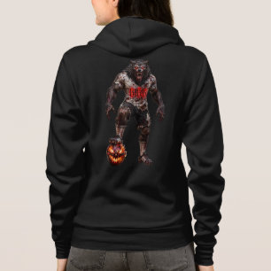 Werewolf-voetbalspeler Halloween-horror kunst Hoodie