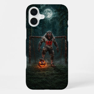 Werewolf-voetbalspeler Halloween-horror kunst iPhone 16 Plus Hoesje