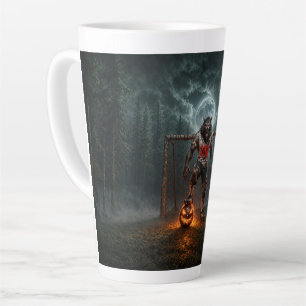 Werewolf-voetbalspeler Halloween-horror Kunst Latte Mok