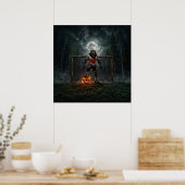 Werewolf Voetbalspeler Halloween Horror Kunst Poster (Keuken)