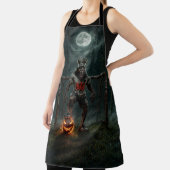 Werewolf-voetbalspeler Halloween-horror kunst Schort (Insitu)