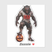 Werewolf Voetbalspeler Halloween Horror Kunst Sticker (Vel)