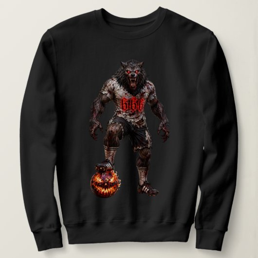 Werewolf-voetbalspeler Halloween-horror kunst Trui (Design voorkant)