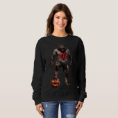 Werewolf-voetbalspeler Halloween-horror kunst Trui (Voorkant volledig)