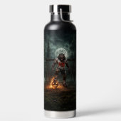 Werewolf Voetbalspeler Halloween Horror Kunst Waterfles (Links)