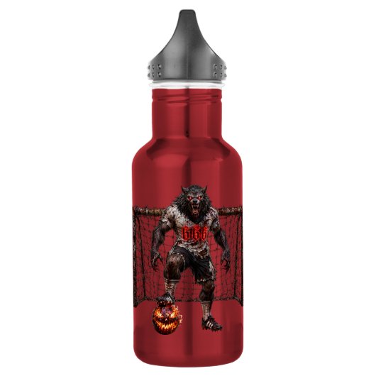 Werewolf-voetbalspeler Halloween-horror Kunst Waterfles (Links)