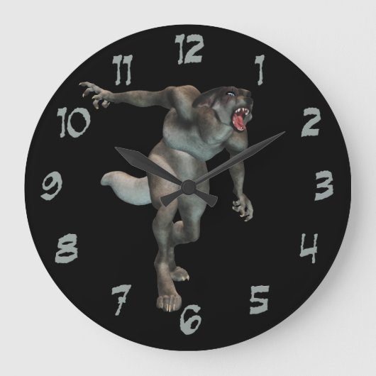 Werewolf Wall Clock Grote Klok (Voorkant)