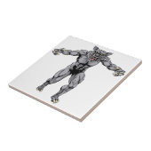 Werewolf-wolfsporten mascotte tegeltje (Zijkant)