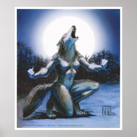 Werewolf Woman and Full Moon Poster (Voorkant)