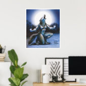 Werewolf Woman and Full Moon Poster (Thuiskantoor)