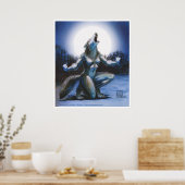 Werewolf Woman and Full Moon Poster (Keuken)
