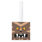 Werewolf Wooden Cube Halloween Ornament (Voorkant)