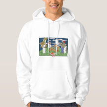 Werewolves die pizza eten Heren Hoodie