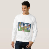 Werewolves die pizza eten Heren sweatshirt (Voorkant volledig)