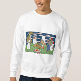 Werewolves die pizza eten Heren sweatshirt