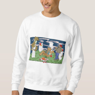 Werewolves die pizza eten Heren sweatshirt