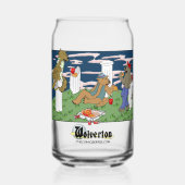 Werewolves Havinf Pizza Glass Blikvorm Glas (Voorkant)
