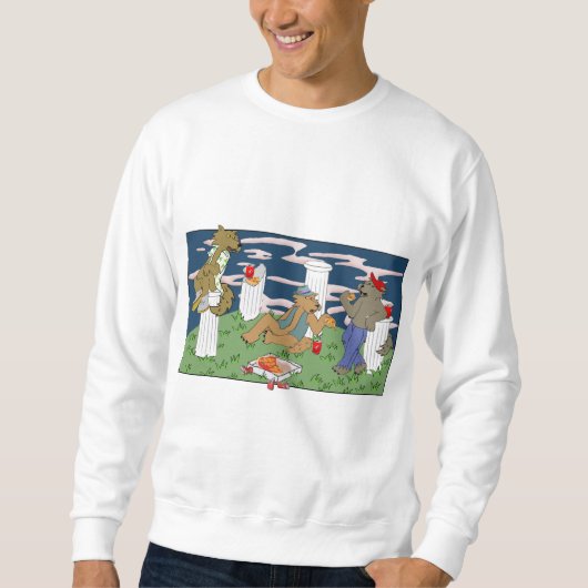 Werewolves Having Pizza Men's Sweatshirt (Voorkant)