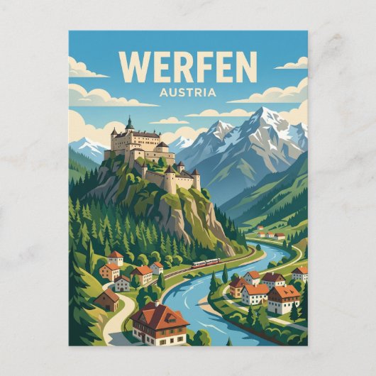 Werfen Oostenrijk Briefkaart (Voorkant)