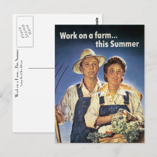 Werk aan een Boerderij... deze zomer Briefkaart (Voorkant / Achterkant)