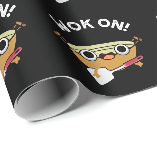 Werk aan Grappige Chinese Kookpen Donker BG Cadeaupapier (Rol Hoek)