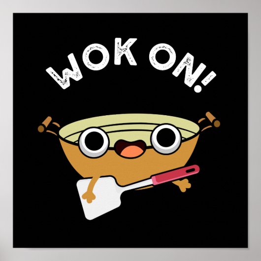 Werk aan Grappige Chinese Kookpen Donker BG Poster (Voorkant)