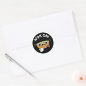Werk aan Grappige Chinese Kookpen Donker BG Ronde Sticker (Envelop)