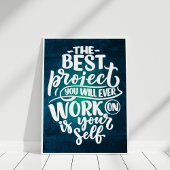 "Werk aan jezelf" Retro Inspirerend Quote Poster