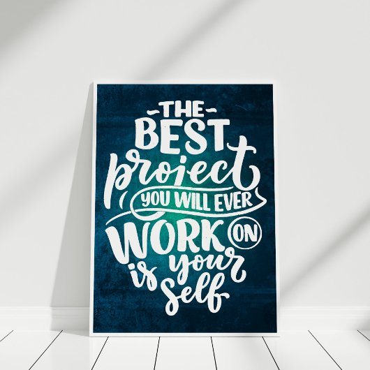 "Werk aan jezelf" Retro Inspirerend Quote Poster