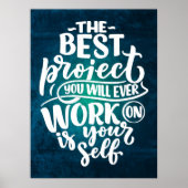 "Werk aan jezelf" Retro Inspirerend Quote Poster (Voorkant)