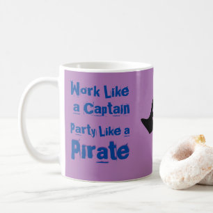Werk als een kapitein...Grappig werkcitaat Koffiemok