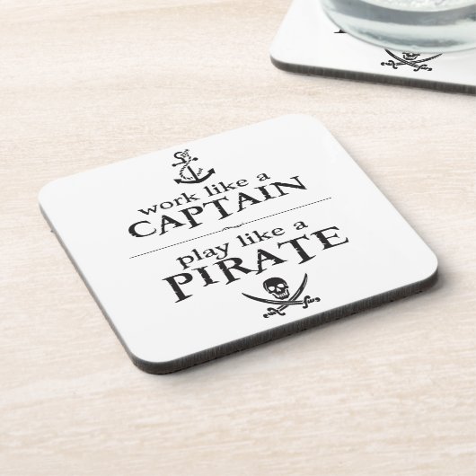 Werk als een kapitein, speel als een piraat bier onderzetter (Linkerzijde)