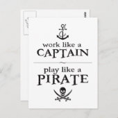 Werk als een kapitein, speel als een piraat briefkaart (Voorkant / Achterkant)