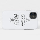 Werk als een kapitein, speel als een piraat Case-Mate iPhone case (Achterkant (horizontaal))