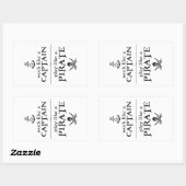 Werk als een kapitein, speel als een piraat rechthoekige sticker (Vel)