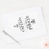 Werk als een kapitein, speel als een piraat rechthoekige sticker (Envelop)