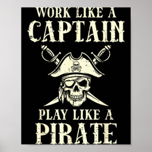 Werk als kapitein Speel als Beoordeling Grappige H Poster