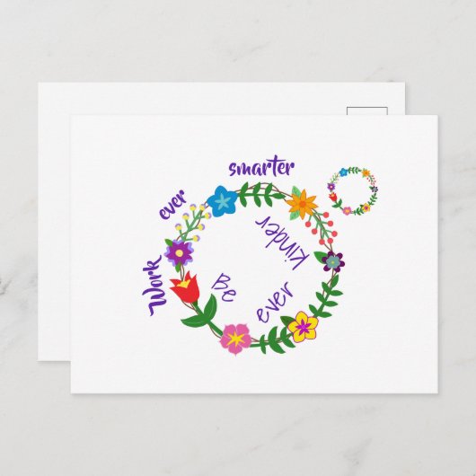 Werk altijd slimmer, wees altijd vriendelijker (©  briefkaart (Voorkant / Achterkant)