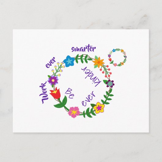 Werk altijd slimmer, wees altijd vriendelijker (©  briefkaart (Voorkant)