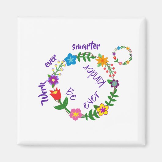 Werk altijd slimmer, wees altijd vriendelijker (©  magneet (Voorkant)