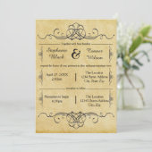 Werk Antiek ontwerp uit - Wedding/Ontvangst nodigt Kaart (Staand voorkant)