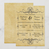 Werk Antiek ontwerp uit - Wedding/Ontvangst nodigt Kaart (Voorkant / Achterkant)