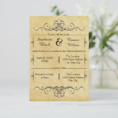 Werk Antiek uit - 3x5 Wedding/Ontvangst nodigt uit Kaart (Staand voorkant)