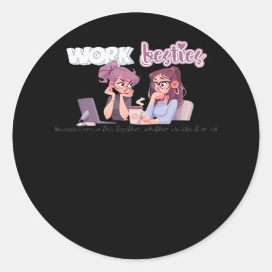 Werk besten in het samen klassieke ronde sticker (Voorkant)
