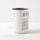 Werk Bestie Aangepaste Naam Grappige Definitie Mok (Midden)