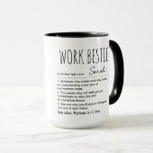 Werk Bestie Aangepaste Naam Grappige Definitie Mok (Voorkant rechts)
